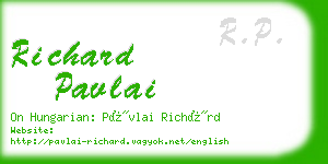 richard pavlai business card